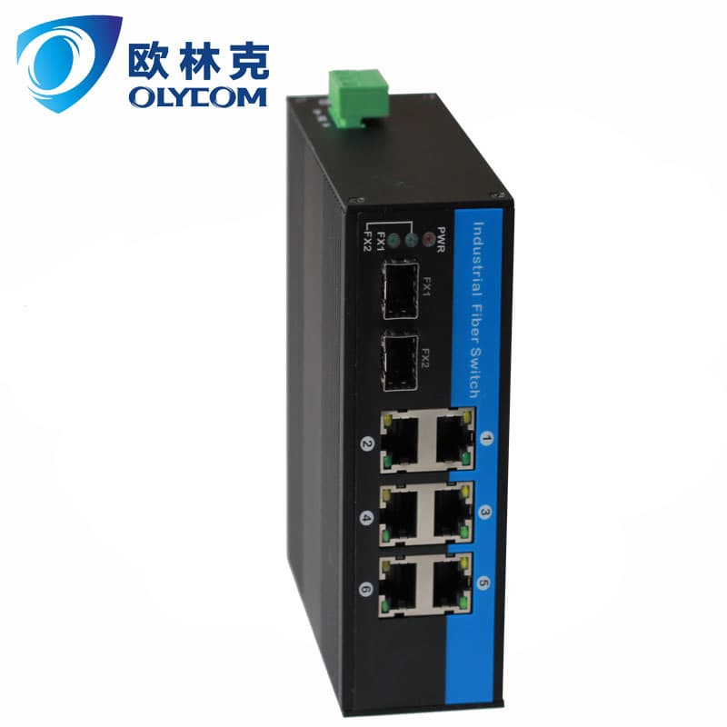 Gigabit Ethernet 2F_6UTP industrial fiber switch